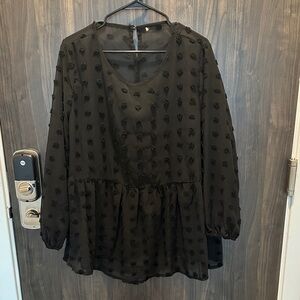 SHEIN Black Textured Blouse